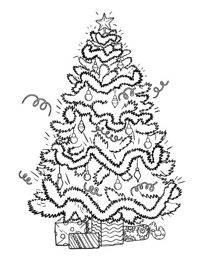 christmas tree coloring pages  adults  coloring  drawing