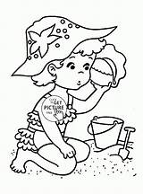 Coloring Little Pages Girl Printable Popular Summer sketch template