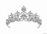 Diadem Tiara Tiaras Colouring Crowns 4kids sketch template
