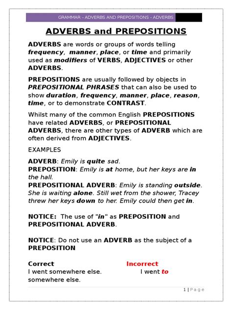 adverbs  prepositions  adverb adjective