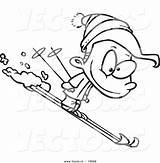 Skiing Cartoon Coloring Skier Boy Vector Clipart Color Outlined Drawing Leishman Snow Clipground Graphic Ron Getdrawings Royalty sketch template
