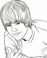 Coloring Justin Bieber sketch template