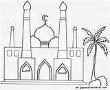 Mewarnai Kaligrafi Masjid sketch template