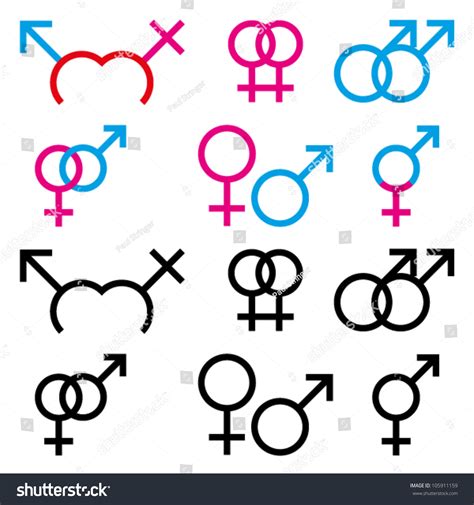 vector illustrations male female sex symbol stock vector