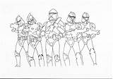 Clone Coloring Trooper Commander Troopers sketch template