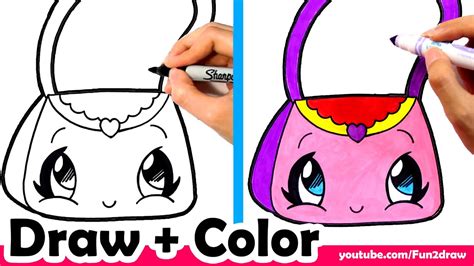 how to draw a purse cute easy fun2draw youtube