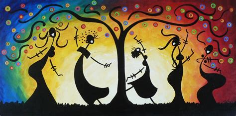 title dancing under the rainbow tree by artist megan morris