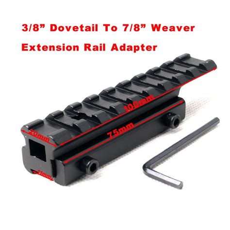pcs good quality dovetail rail extension picatinny mm  mm rail