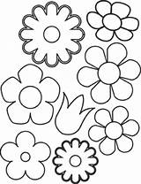 Flower Coloring Pages Print Printable Easy Flowers Colouring Kids Spring Shape Bestappsforkids sketch template