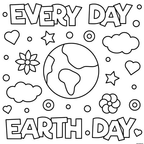 coloriage jour de la terre everyday earth day dessin jour de la terre