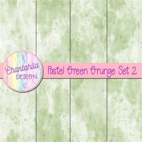 digital papers featuring pastel green grunge designs