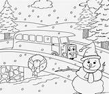 Scenery Coloring Winter Pages Drawing Outline Christmas Clipart Landscape Kids Snow Children Beautiful Printable Natural Mountain Sketches Niagara Falls Colouring sketch template