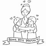 Maman Meres Fete Calin Filles sketch template