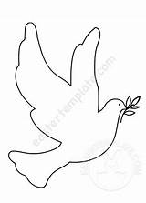 Peace Dove Olive Branch Template Coloring sketch template