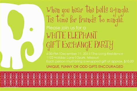 printable white elephant invitation template