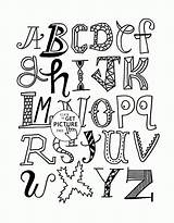 Alphabet Doodle Wuppsy sketch template