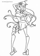 Winx Club Coloring Pages Drawing Cartoon Color Drawings Printable Characters Print Sheet Coloriage sketch template