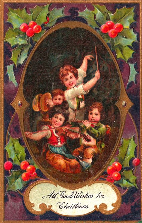 antique images printable christmas  antique postcard holly mistletoe digital images