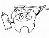 Tooth Cleaning Coloring Itself Decay Coloringcrew Dentists Pages sketch template