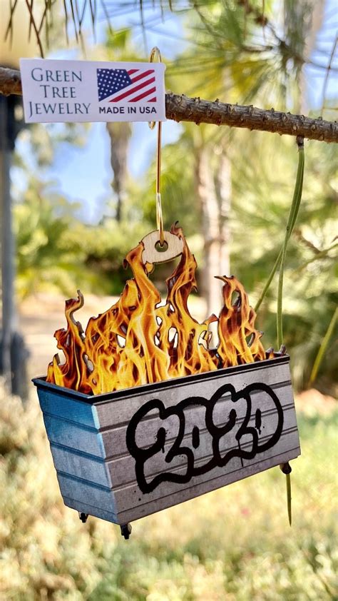 dumpster fire ornament  recycled paper