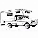 Colouring Camper Pages Campers Template Coloring Fifth Wheel Caravan sketch template