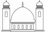 Mosque Coloring Printable Clipart Pages Ramadan Template Kids Worksheets Frame Preschool Islam Lantern Size sketch template