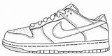 Nike Shoe Template Coloring Drawing Shoes Pages Sketch Kids Dunk Low Air Sneaker Sb Dunks Force Blank Templates Draw Drawings sketch template
