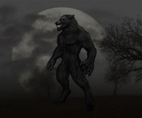 Werewolf At Full Moon Digital Art By Barroa Artworks