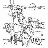 David Coloring Shepherd Boy Pages Sheep His Hold Color Kidsplaycolor Kids Pe Salvat sketch template