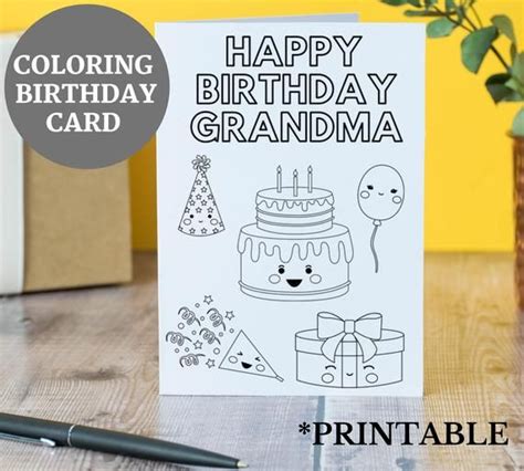 printable birthday card  grandma  kids birthday card