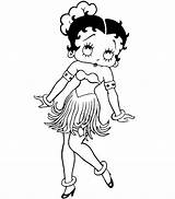 Betty Boop Coloring Pages Printable Kids Girl Hula Grass Skirt Print sketch template