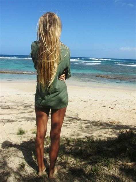 Sun Kissed Blonde Blonde Hair Girl Beach Hair Style