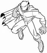 Panther Coloring Pages Print Printable Superhero sketch template