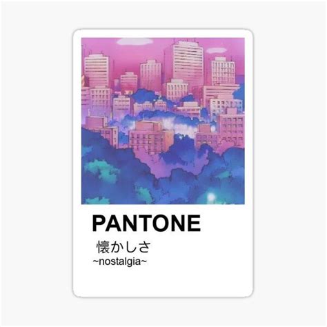 Pantone Aesthetic Anime Japanese Sunset Sea Sticker By Mdevnanda