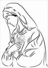Mary Coloring Virgin Rose Pages Sorrows Jesus Printable Drawing Seven Mother sketch template