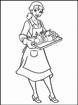 Coloring Tiana Pages Princess Waitress Profession Sheet Waiter Printable Cool2bkids Kids Drawing Disney Doll Sheets Frog Getdrawings Choose Board sketch template