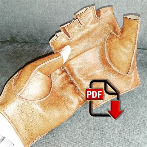 fingerless leather gloves  pattern driving gloves etsy   leather gloves pattern