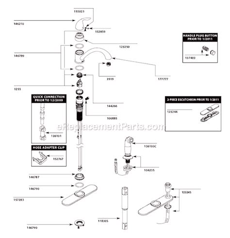 moen kitchen faucet parts diagram  wwwmoencom wand kit  gpm  chrome csl