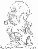Coloring Pages Fairy Unicorn Book Adult Fantasy Colouring Horse Printable Books Unicorns Enchanted Color Colored Print Pencil Kids Mystical Mandala sketch template