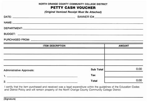 template  petty cash voucher