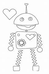 Coloring Valentines Valentine Pages Kids Robot Preschool Parts Printable Sheets Elementary Body Activities Print Boy Students Mushy Non Color Adults sketch template