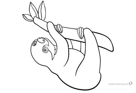 cute sloth coloring pages  printable coloring pages