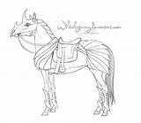 Lineart Armored Appaloosa Mule sketch template