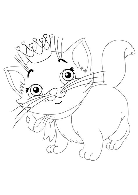 kitty cat  crown coloring pages   coloring sheets