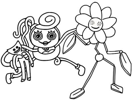 coloriage poppy playtime mommy long legs and daisy 3