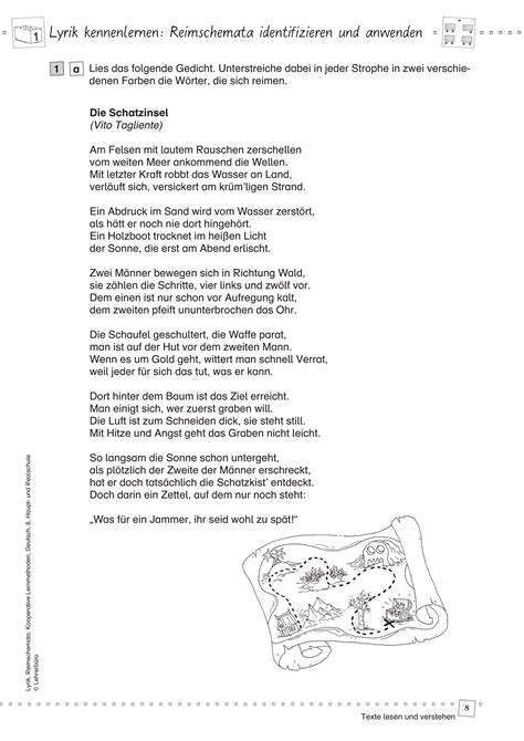 arbeitsblatt gedichte klasse 7 unterrichtsmaterial klasse klett freie