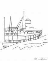 Barco Vapor Barcos Vapeur Línea sketch template