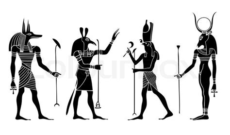 Egyptian Gods And Goddess Anubis Seth Hathor Horus