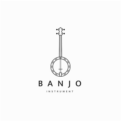 premium vector banjo guitar  instrument logo icon design template flat vector