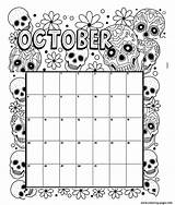 Calendar Coloring October Pages Printable 2021 Halloween Kids Colouring Color Book Octorber Print Fall January Adult Sheets Beautiful Entitlementtrap Choose sketch template